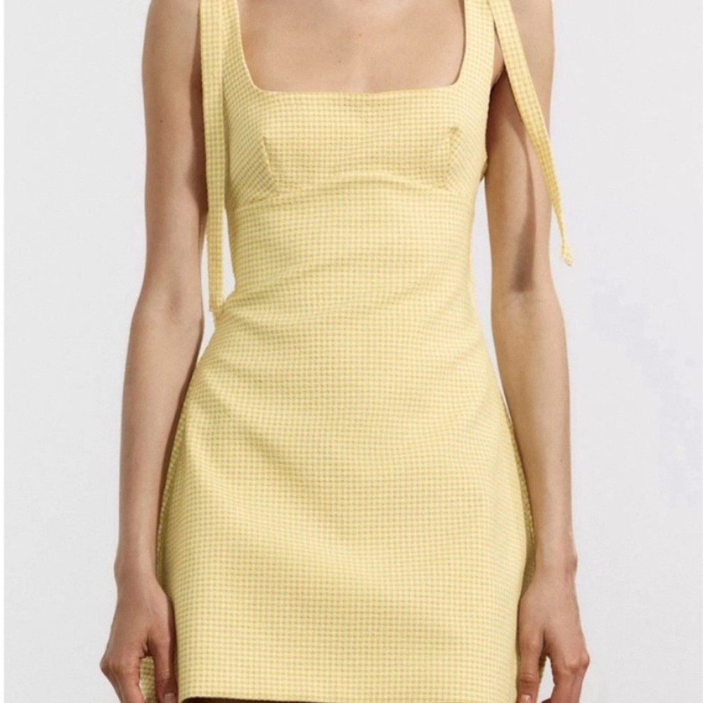 Zara Yellow Gingham Women's Dress